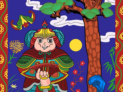 国潮少儿插画随笔