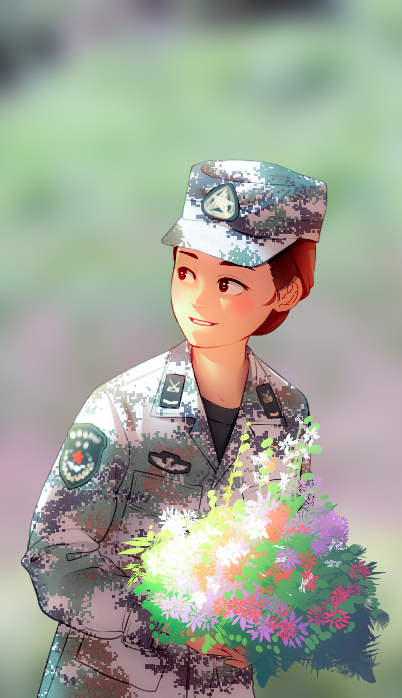 动漫中国女兵图片