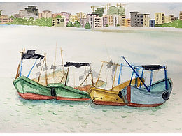 小船，小船，小船和小船（速写习作）