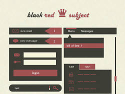 黑红极简网站UI元素