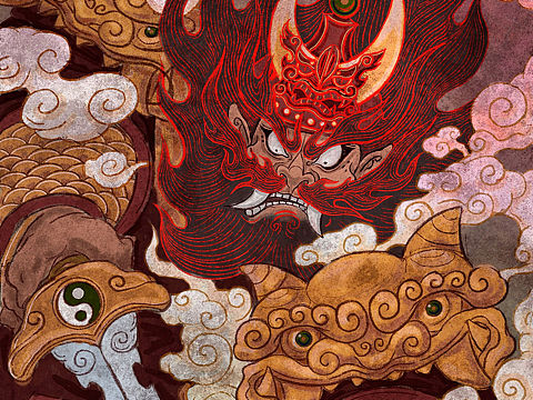 《钟馗斩瘟神》