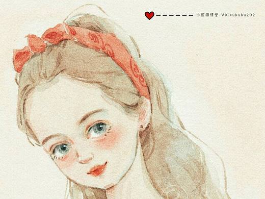 森系少女水彩插画水彩步骤水彩教程卡通插画头像手绘
