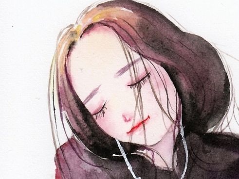 水彩卡通人物头像