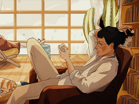 【绘画日常】朋友家的小舒服