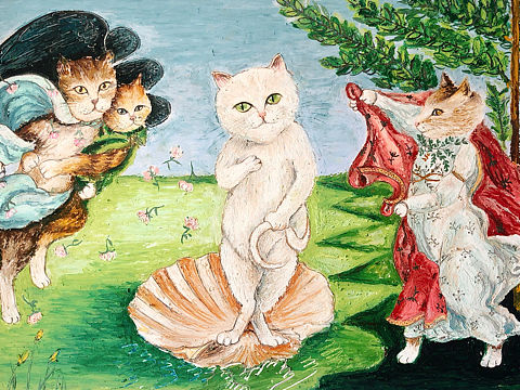油画棒／当名画遇见猫