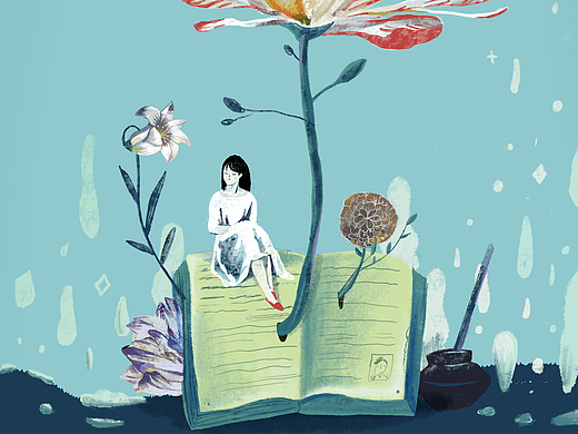 插图for王小波/《爱你就像爱生命》插画-商业插画锅一菌0095年前