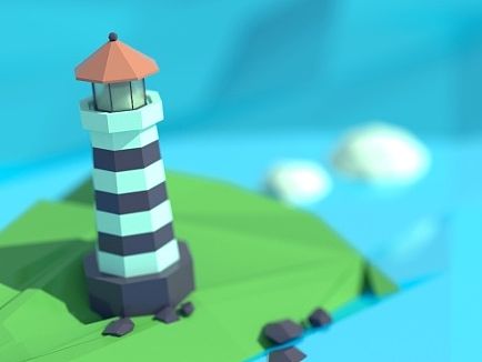 Blender制作的lowpoly多边形场景练习