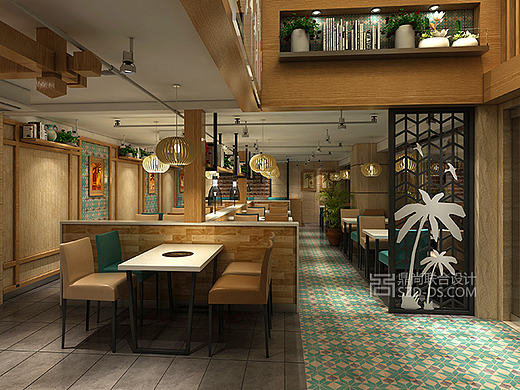 深圳椰子鸡火锅连锁餐厅装饰设计(皇御苑店)