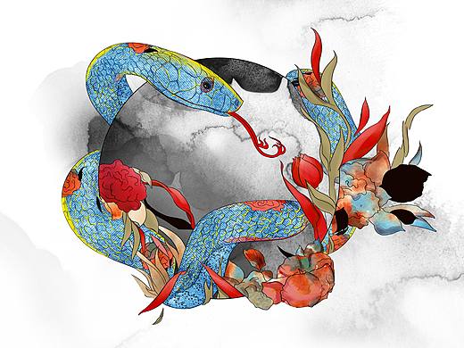 The snake and roses