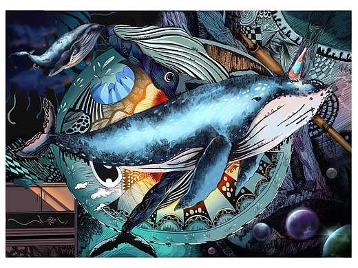 《鲸》（个人主页-ZNTM0MzEzOTY=） - 绘画 - 站酷设计师栩瑞原创素材 - 站酷ZCOOL