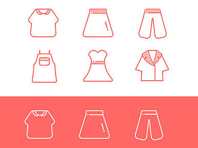 一组关于衣服的小图标