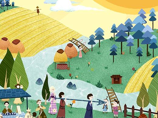 烏木泥新米包裝（不一樣的中秋佳節(jié)）（個人主頁-ZNDg2OTU4ODA=） - 商業(yè)插畫 - 站酷設(shè)計師素夜子原創(chuàng)素材 - 站酷ZCOOL