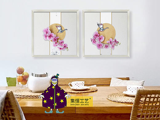 集恒工艺#实物画#装饰画#创意挂画厂家 #新中式系列#