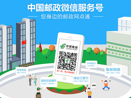 中国邮政官位微信服务号宣传海报