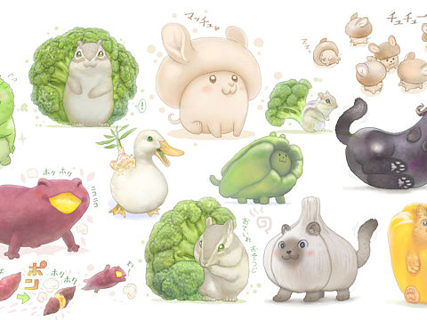 【蔬菜精灵】大家好，我是插画师ぽん吉