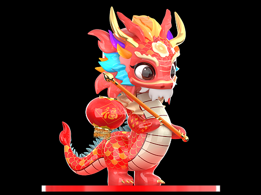 卡通龙 龙年IP 龙IP 吉祥物IP 龙宝 CG模型网上有售