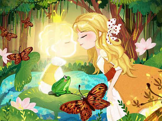 青蛙王子（個人主頁-ZNTA5MjA5NjA=） - 兒童插畫 - 站酷設(shè)計師林安好原創(chuàng)素材 - 站酷ZCOOL