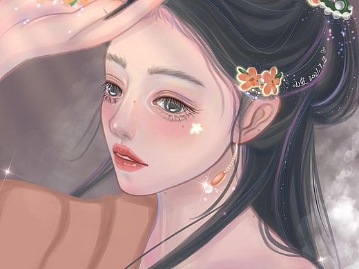 插画｜花拟人-千代兰｜手绘