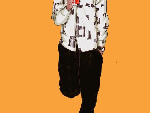 插画人物扁平肌理