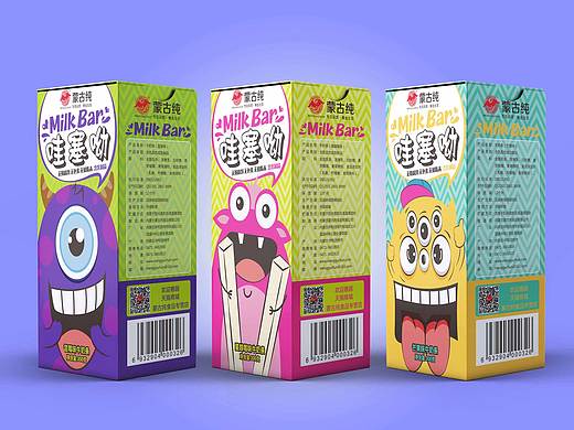 盒装牛奶条包装设计