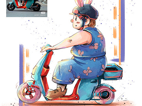 直播人物插画上色