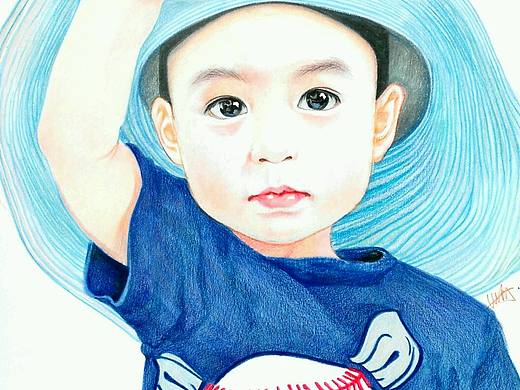 原创手绘-彩铅人像
