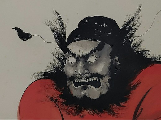 国画人物 朱砂钟馗挂画 原创纯手绘装饰画 己装裱