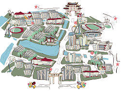 江南大学手绘地图