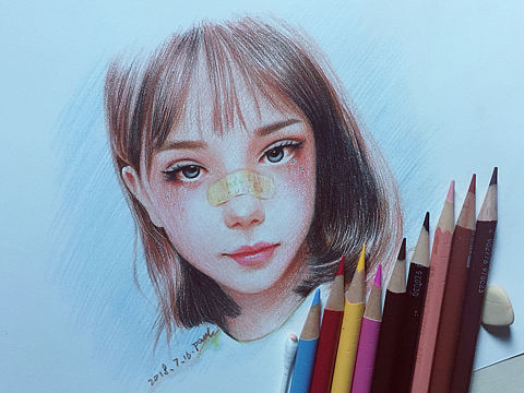 彩铅人像