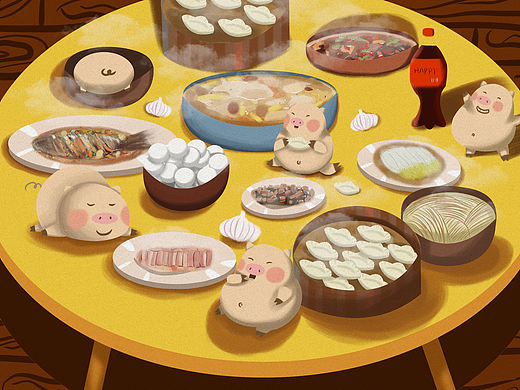 年夜饭（个人主页-ZMzI4MzAzMjg=） - 创作习作 - 站酷设计师鲁有才原创素材 - 站酷ZCOOL