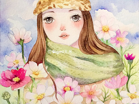 原创水彩手绘插画