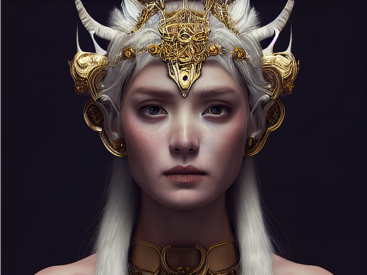 AI绘画-白狮女王