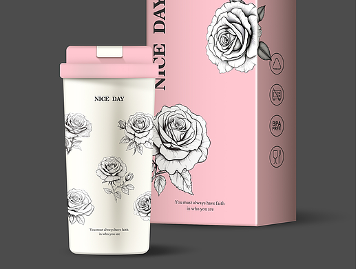 玫瑰花杯子图案原创可授权