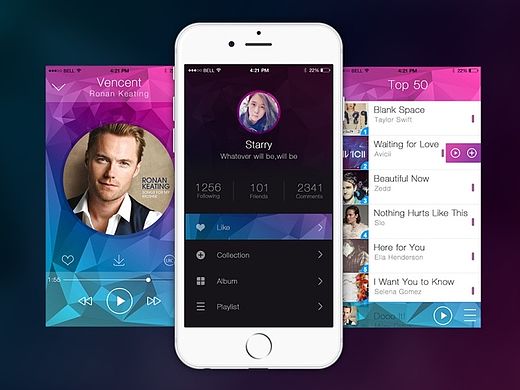 手機(jī)音樂UI（個(gè)人主頁-ZMTM0NDk0MDQ=） - APP界面 - 站酷設(shè)計(jì)師Staaaaarry原創(chuàng)素材 - 站酷ZCOOL