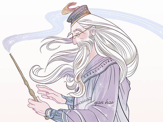 邓布利多-临摹一张（个人主页-ZNTI4NTg2Mjg=） - 艺术插画 - 站酷设计师豪先森原创素材 - 站酷ZCOOL