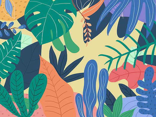 扁平风植物插画练习