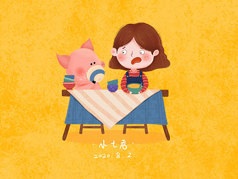 扁平化儿童插画