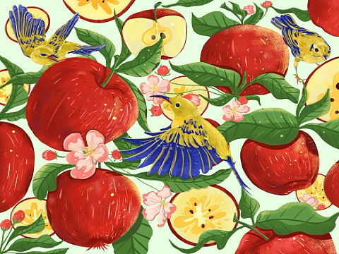 苹果插画设计