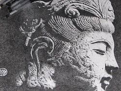 楚歌钢笔画-菩萨头像（点画）55*40cm