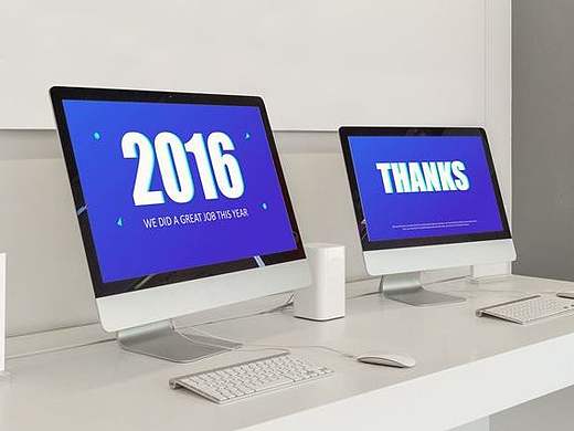 2016年终紫色炫酷时尚科技感模板