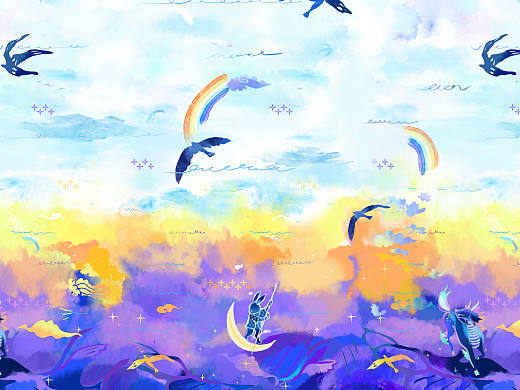 海洋与神兽 插画设计