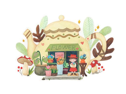 茶壺商店（個(gè)人主頁-ZNTcxNTE0ODA=） - 商業(yè)插畫 - 站酷設(shè)計(jì)師老咸魚米恩原創(chuàng)素材 - 站酷ZCOOL