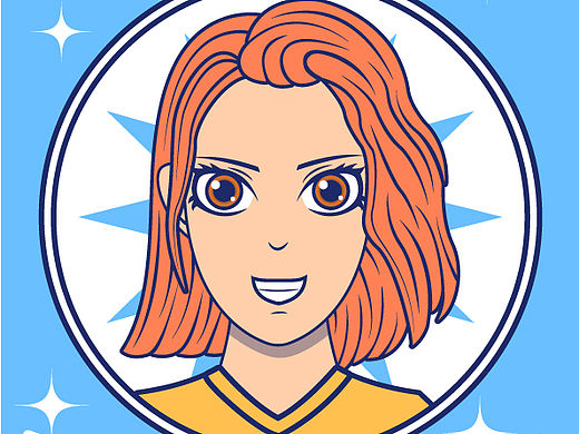 潮流插画女生人像