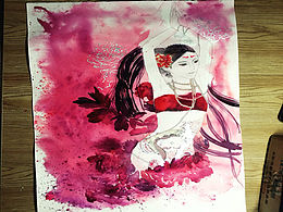 水彩表现方式临摹张小白插画