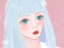 藍(lán)色水手服少女