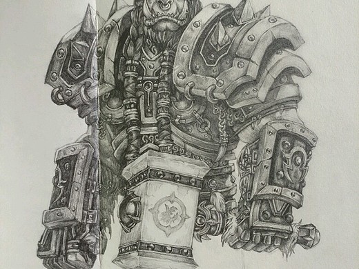 兽族酋长·萨尔插画-游戏原画98024年前恶魔猎手·伊利丹插画-游戏