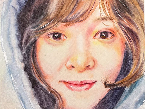 水彩人像