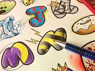 纹身手稿——英文字母26个