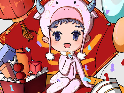 Q版牛年主題（個(gè)人主頁-ZNTA0MjgwMDA=） - 兒童插畫 - 站酷設(shè)計(jì)師海鹽奶蓋J原創(chuàng)素材 - 站酷ZCOOL