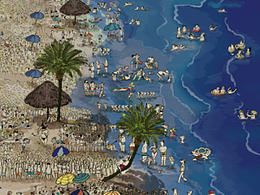 三亚力合酒店-客房插画